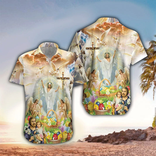 Jesus Happy Easter Hawaiian Shirt - Christian Hawaiian Shirts For Men & Women