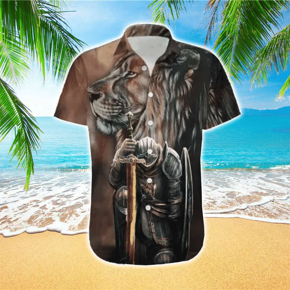Jesus Hawaiian Shirt With Armor Of God & Lion - Christian Hawaiian Shirts For Men & Women