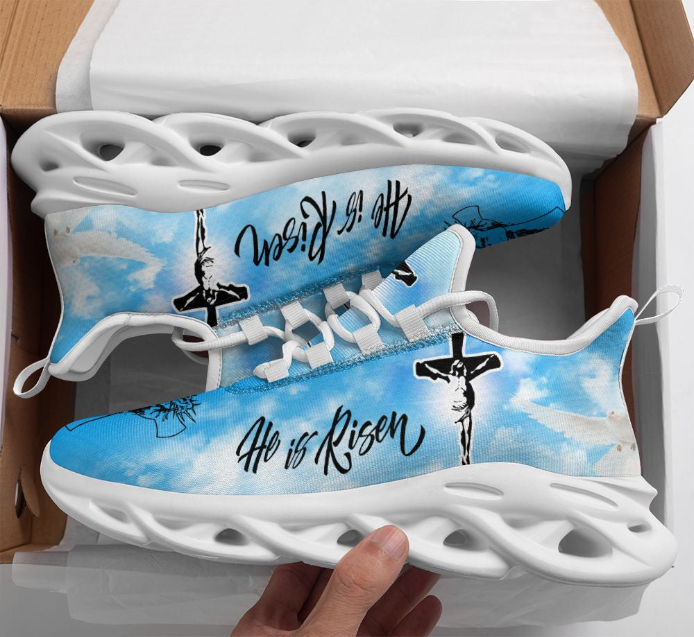 Jesus He Is Risen Yezy Running Sneakers Max Soul Shoes - Christian Shoes For Men And Women