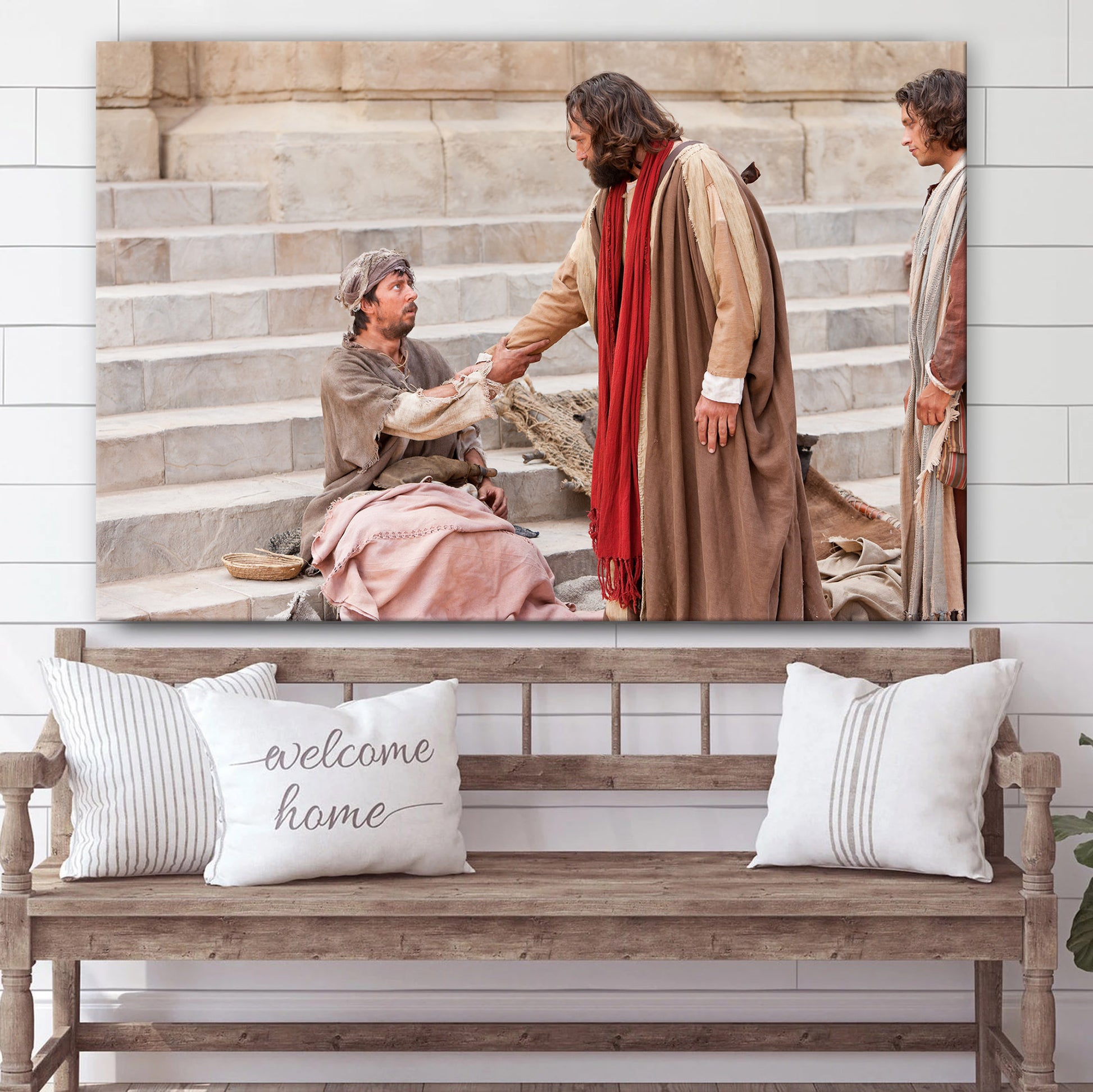 Jesus Heal Lame Man 1 - Jesus Canvas Wall Art - Christian Wall Art