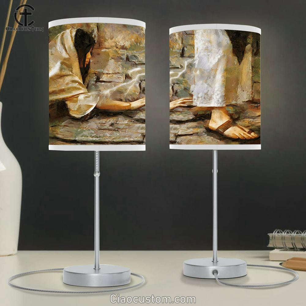 Jesus Healing Women Large Table Lamp - Christian Table Lamp Prints - Religious Table Lamp Art