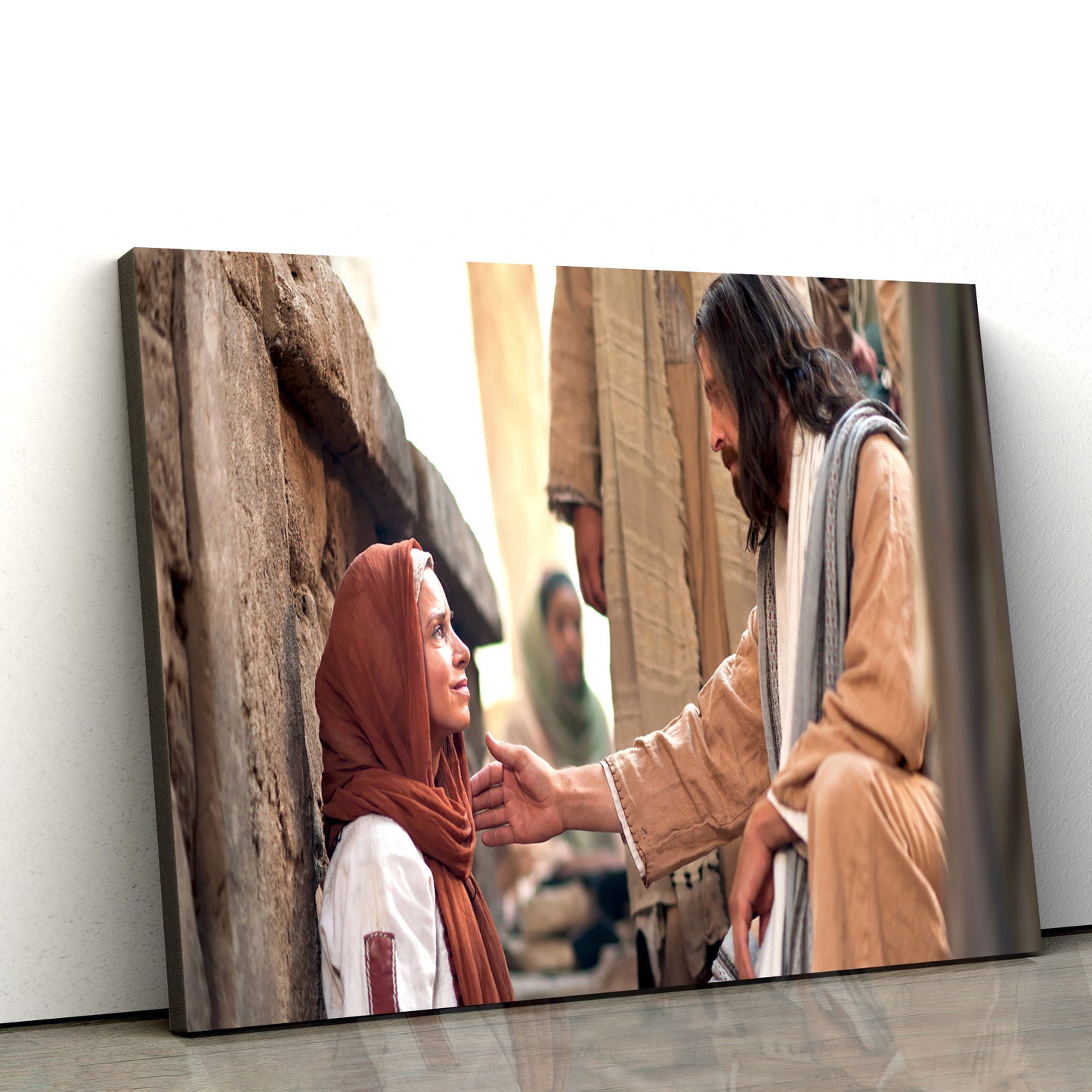 Jesus Heals A Woman Of Faith - Jesus Canvas Wall Art - Christian Wall Art