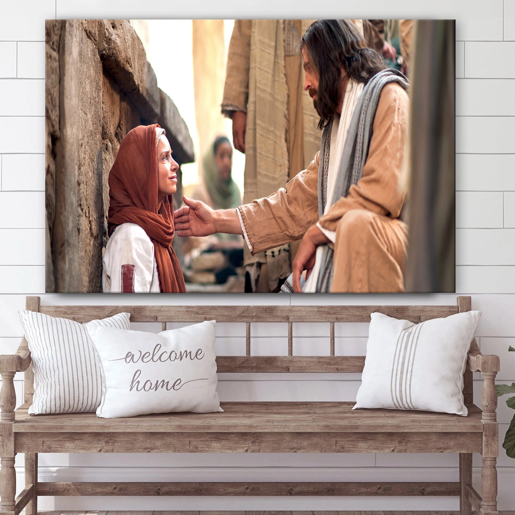 Jesus Heals A Woman Of Faith - Jesus Canvas Wall Art - Christian Wall Art