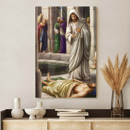 Jesus Heals Man At Bethesda Catholic Picture - Canvas Pictures - Jesus Canvas Art - Christian Wall Art