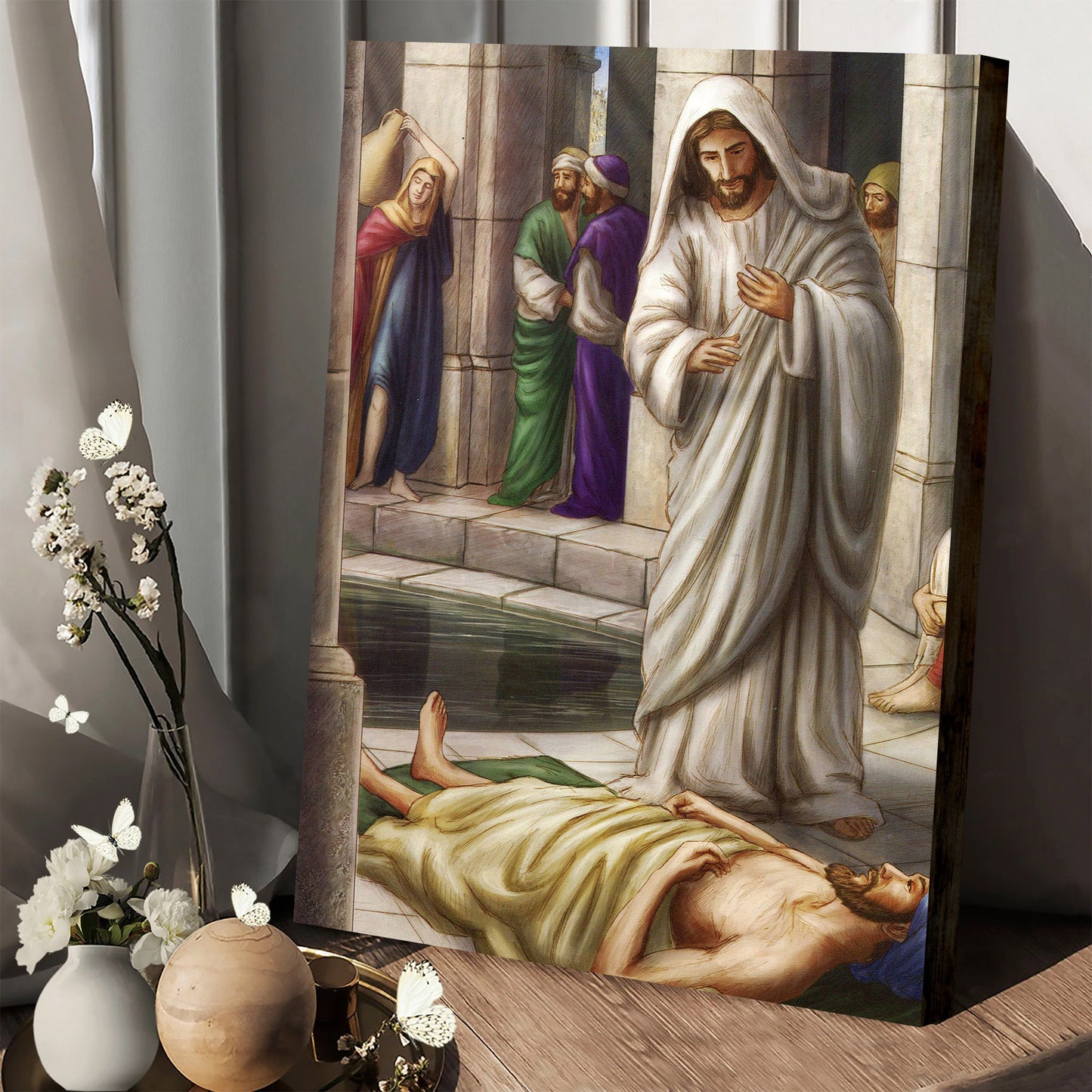 Jesus Heals Man At Bethesda Catholic Picture - Canvas Pictures - Jesus Canvas Art - Christian Wall Art
