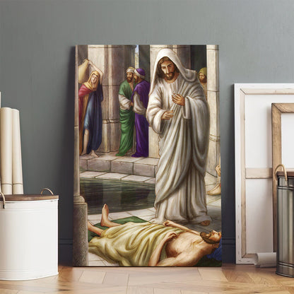 Jesus Heals Man At Bethesda Catholic Picture - Canvas Pictures - Jesus Canvas Art - Christian Wall Art