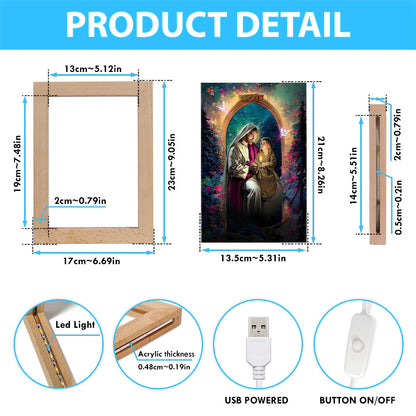 Jesus Holding A Baby Girl Frame Lamp Pictures - Jesus Art Prints - Jesus Art - Christian Home Decor