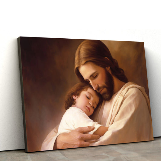 Jesus Holding A Child In His Arms 1 - Canvas Picture - Jesus Christ Canvas - Christian Wall Art