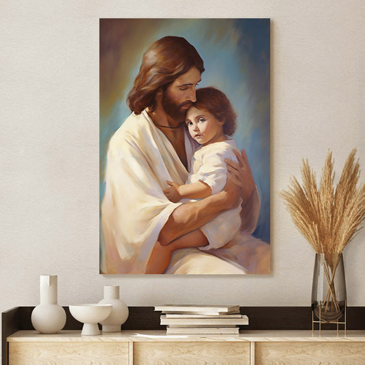 Jesus Holding A Child In His Arms 2 - Jesus Canvas Pictures - Christian Wall Art