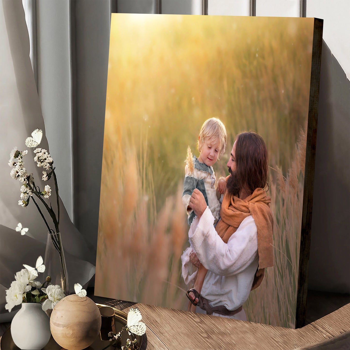 Jesus Holding Boy - Canvas Pictures - Jesus Canvas Art - Christian Wall Art