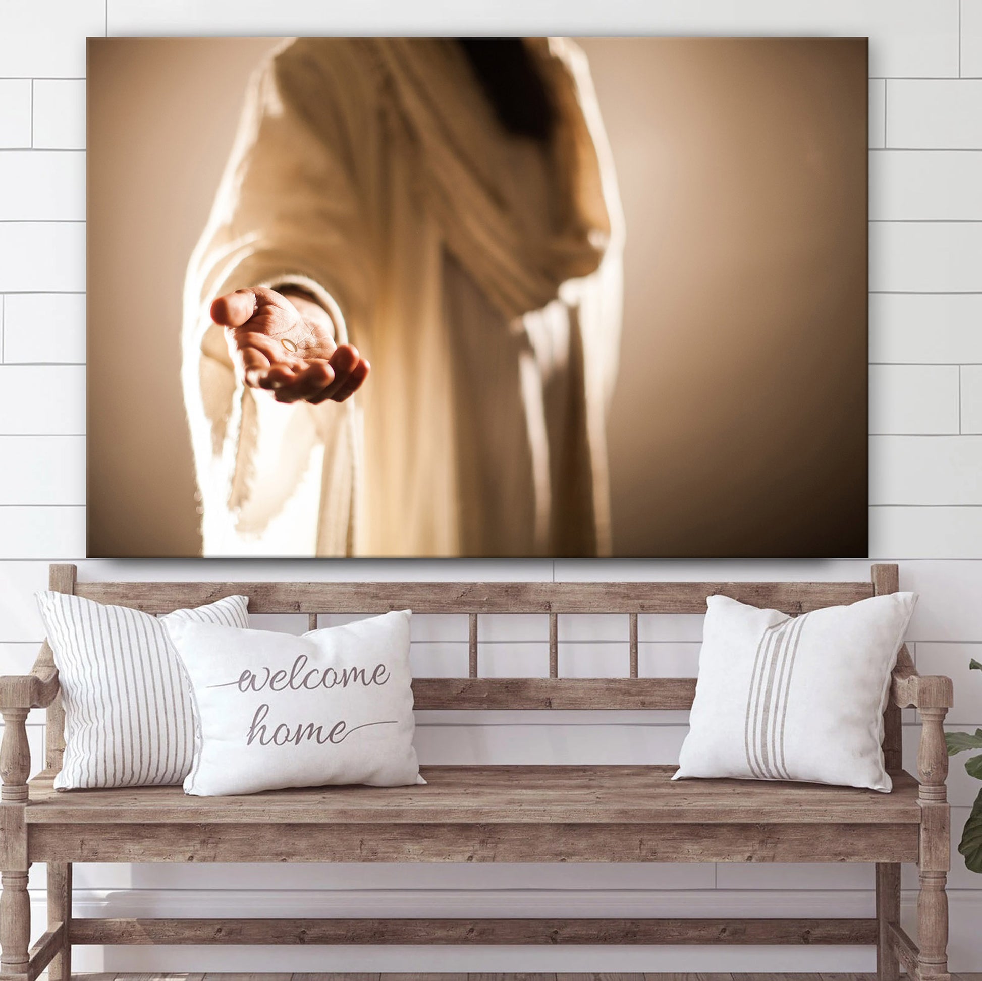 Jesus Holding Hand Out - Jesus Canvas Wall Art - Christian Wall Art