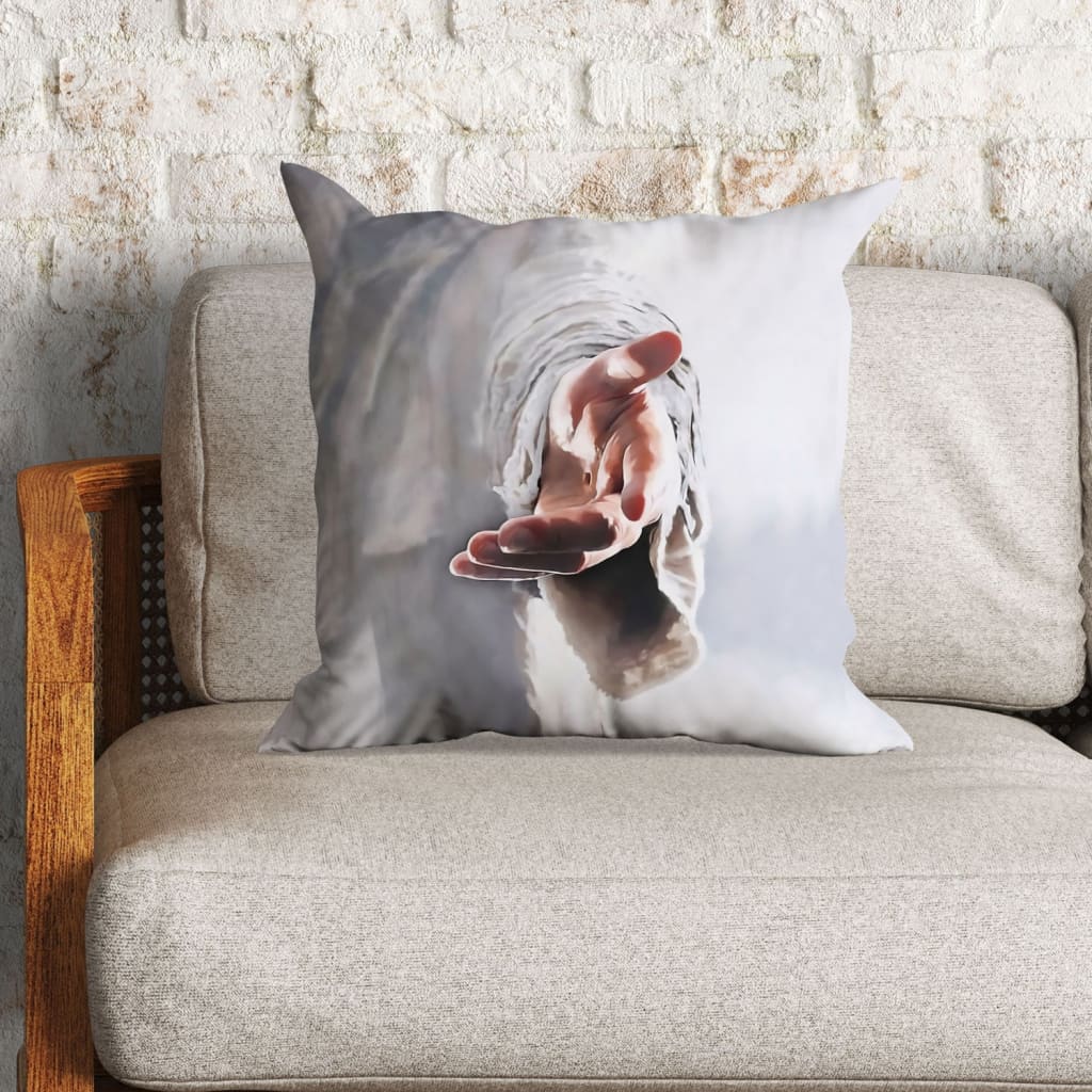 Jesus Holding His Hand Out Christian Pillow - Jesus Pillows