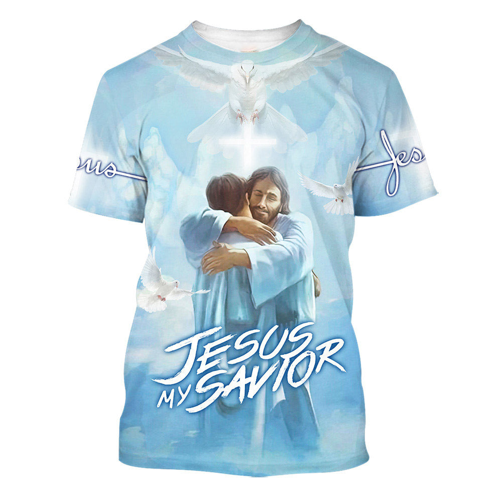 Jesus Holding Is My Savior 3d All Over Print Shirt - Christian 3d Shirts For Men Women