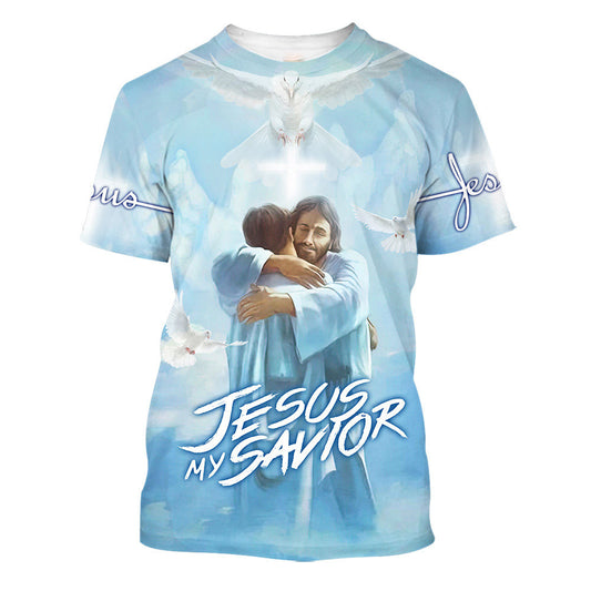 Jesus Holding Is My Savior 3d All Over Print Shirt - Christian 3d Shirts For Men Women