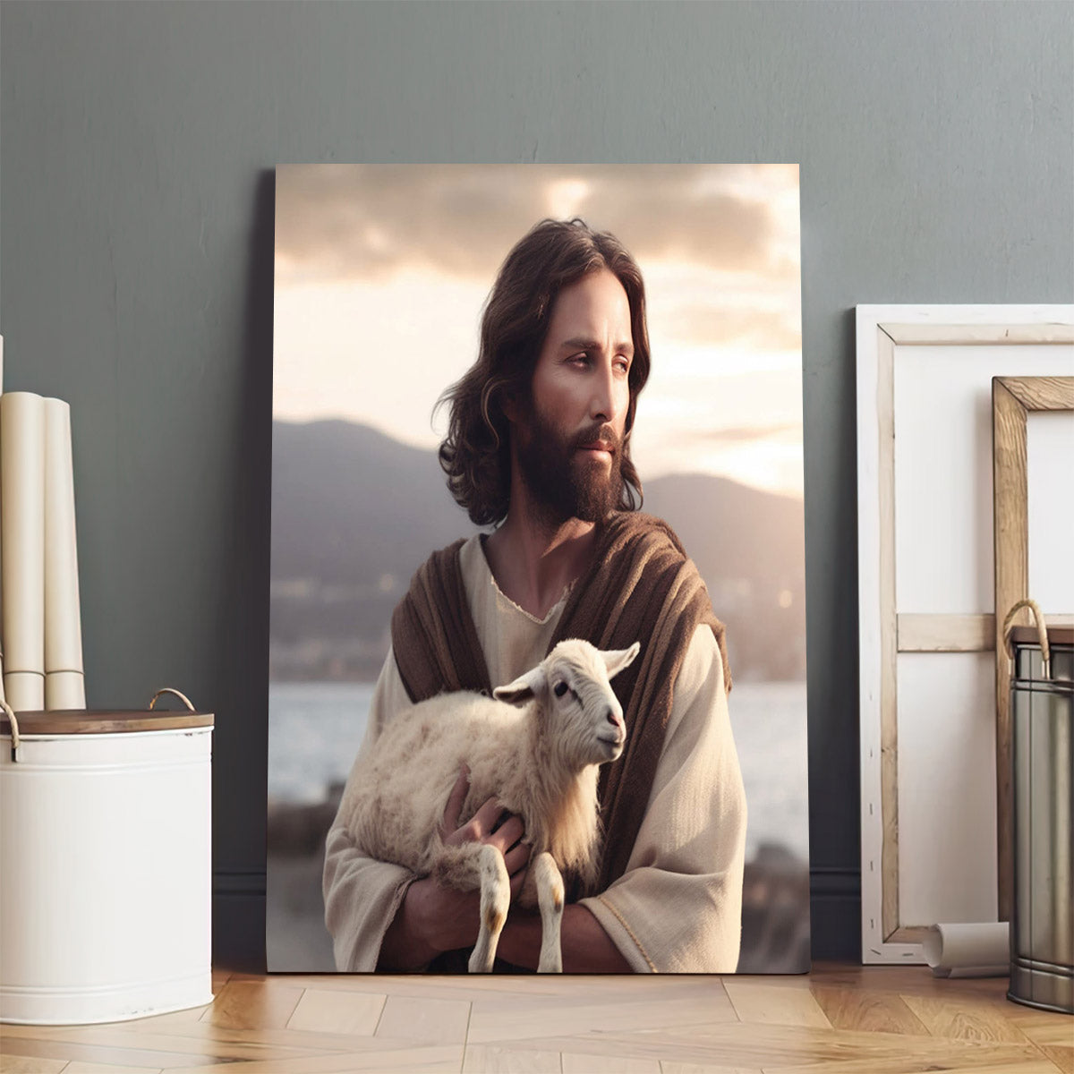 Jesus Holding Lamb - Jesus Canvas Art - Christian Wall Art