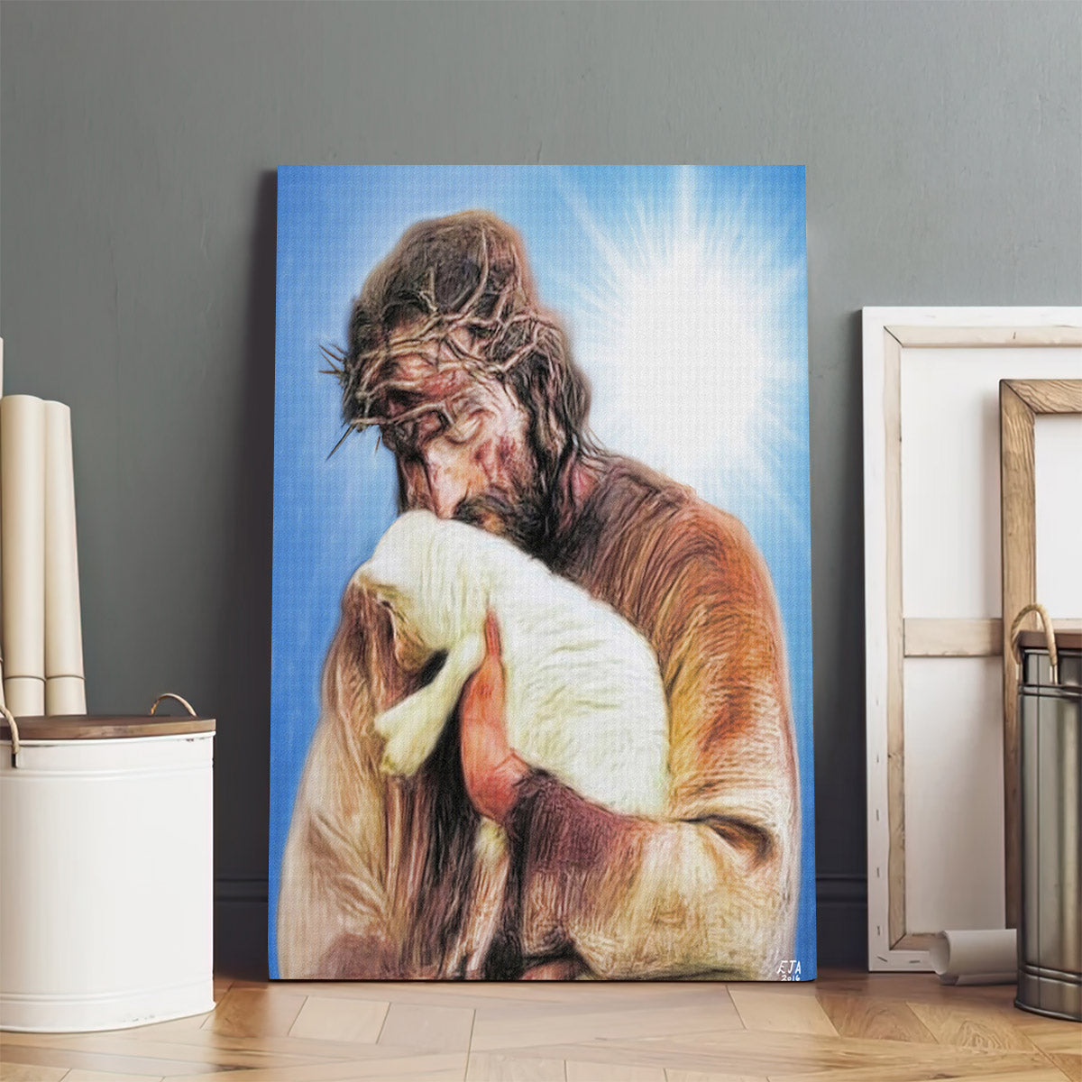 Jesus Holding Lamb - Jesus Canvas Art - Christian Wall Canvas
