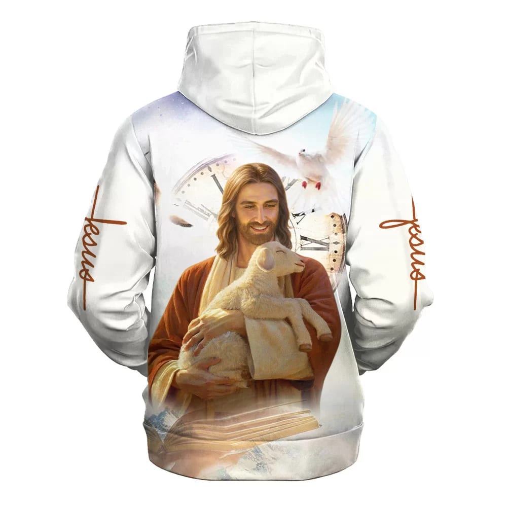 Jesus Holding Lamb - Jesus Is My Savior Hoodies - Jesus Hoodie - Men & Women Christian Hoodie - 3D Printed Hoodie