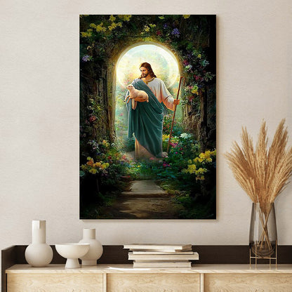 Jesus Holding Lamb Canvas Prints - Jesus Christ Art - Christian Canvas Wall Decor