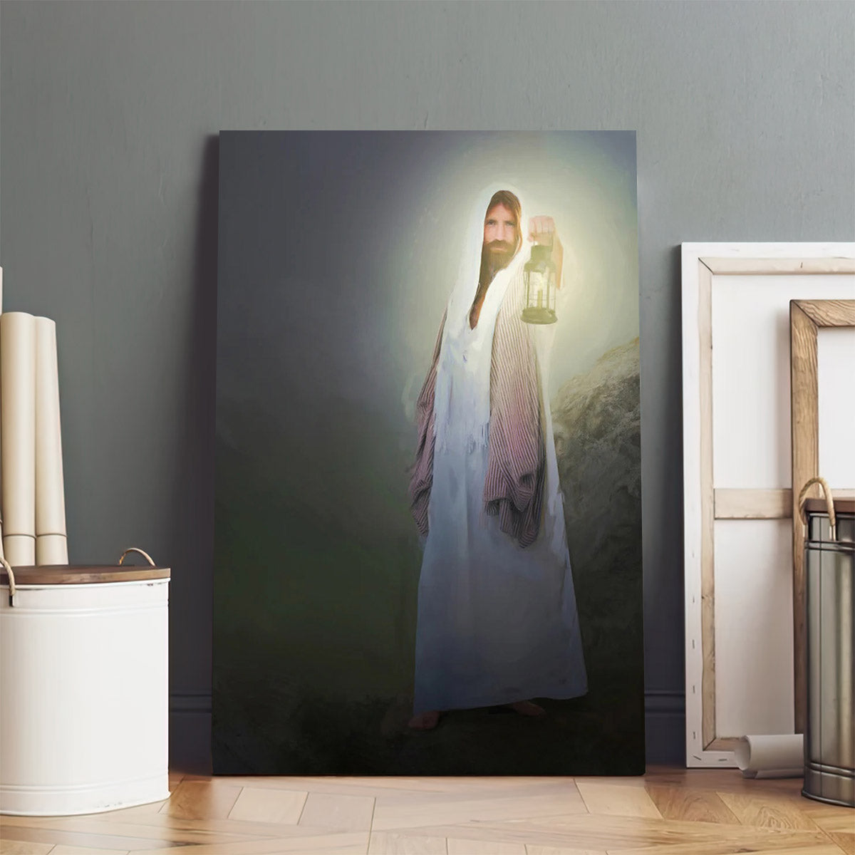 Jesus Holding Out A Lamp Canvas Pictures - Jesus Christ Art - Christian Canvas Wall Art