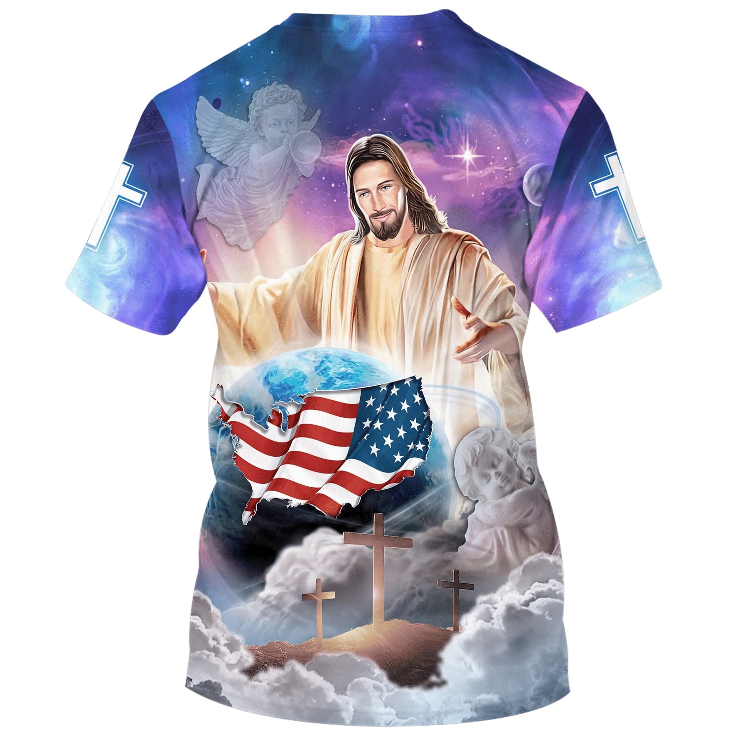 Jesus Holding The Earth 3d Shirts - Christian T Shirts For Men And Women