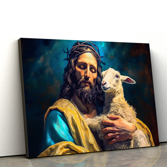 Jesus Holding The Lamb 1 - Jesus Canvas Pictures - Christian Wall Art