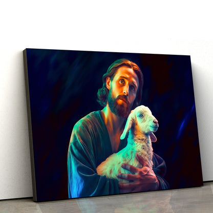 Jesus Holding The Lamb Van Gogh Artwork - Jesus Canvas Pictures - Christian Wall Art