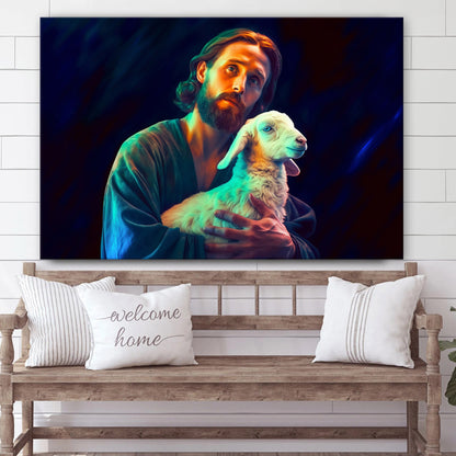 Jesus Holding The Lamb Van Gogh Artwork - Jesus Canvas Pictures - Christian Wall Art
