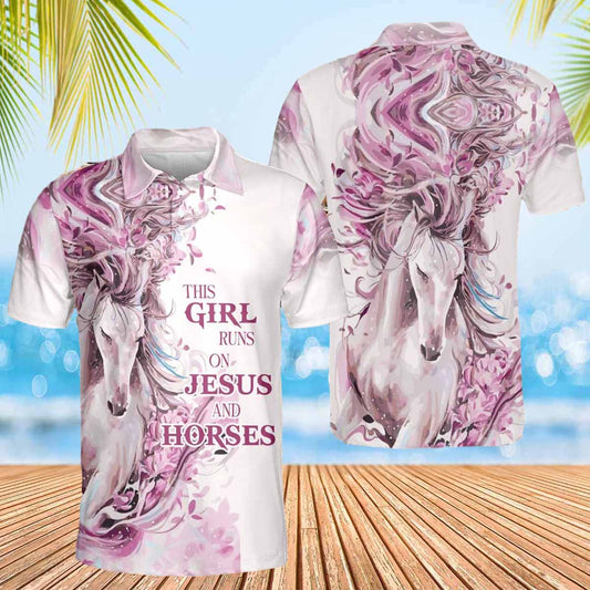 Jesus Horse Girl Jesus Polo Shirts - Christian Shirt For Men And Women