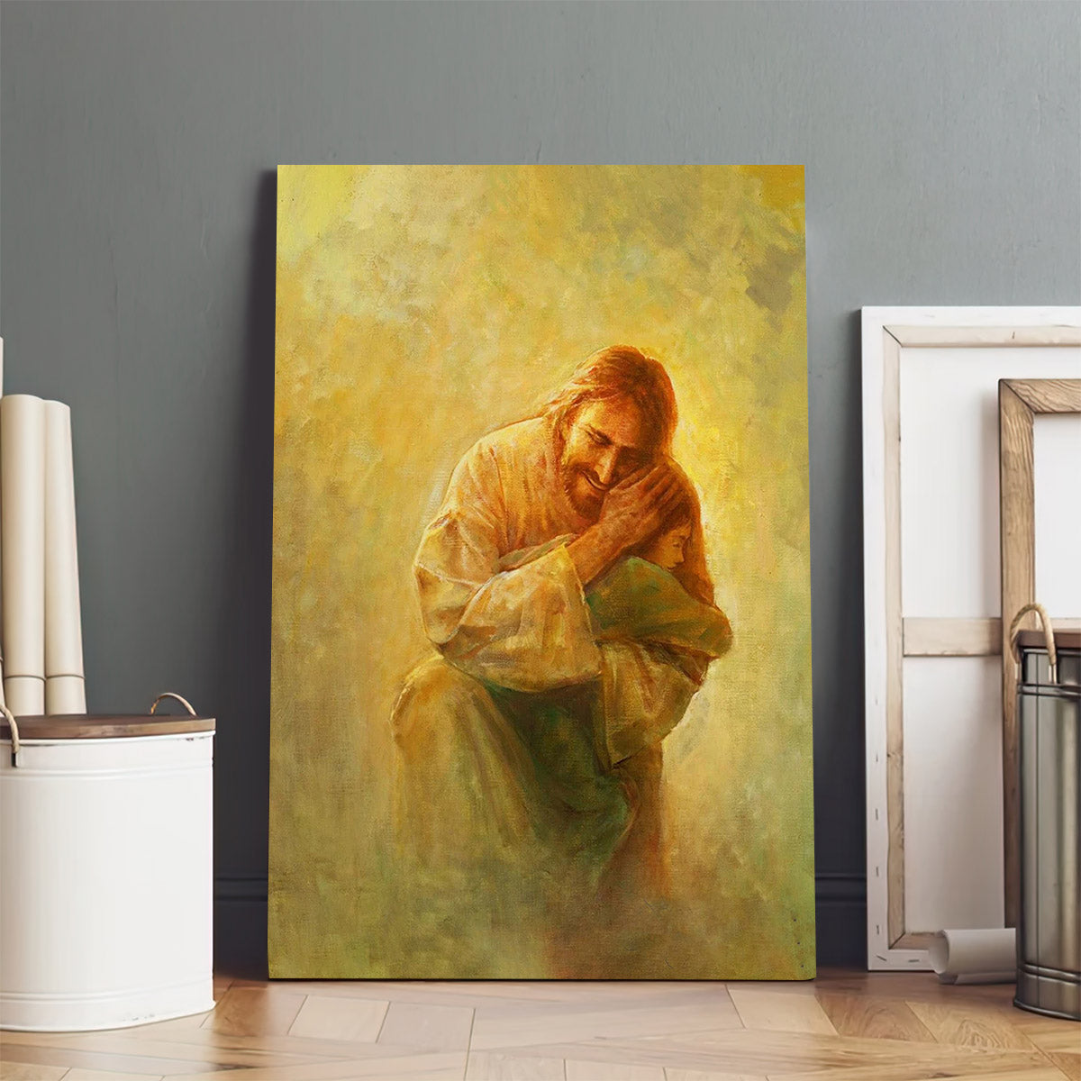 Jesus Hug Baby Canvas Pictures - Jesus Canvas Painting - Christian Canvas Prints