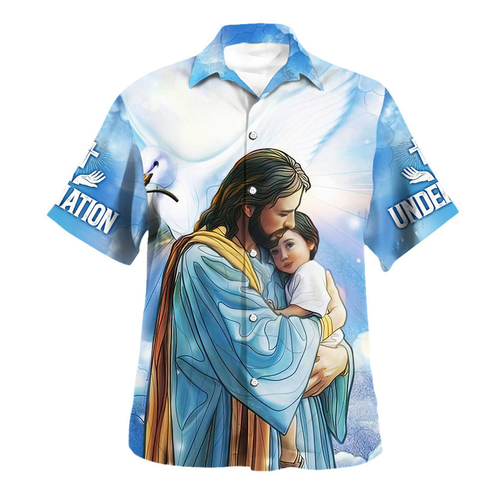 Jesus Hugging Child Hawaiian Shirt - One Nation Under God Hawaiian Shirts For Men And Women - Christian Hawaiian Shirt - Hawaiian Summer Shirts