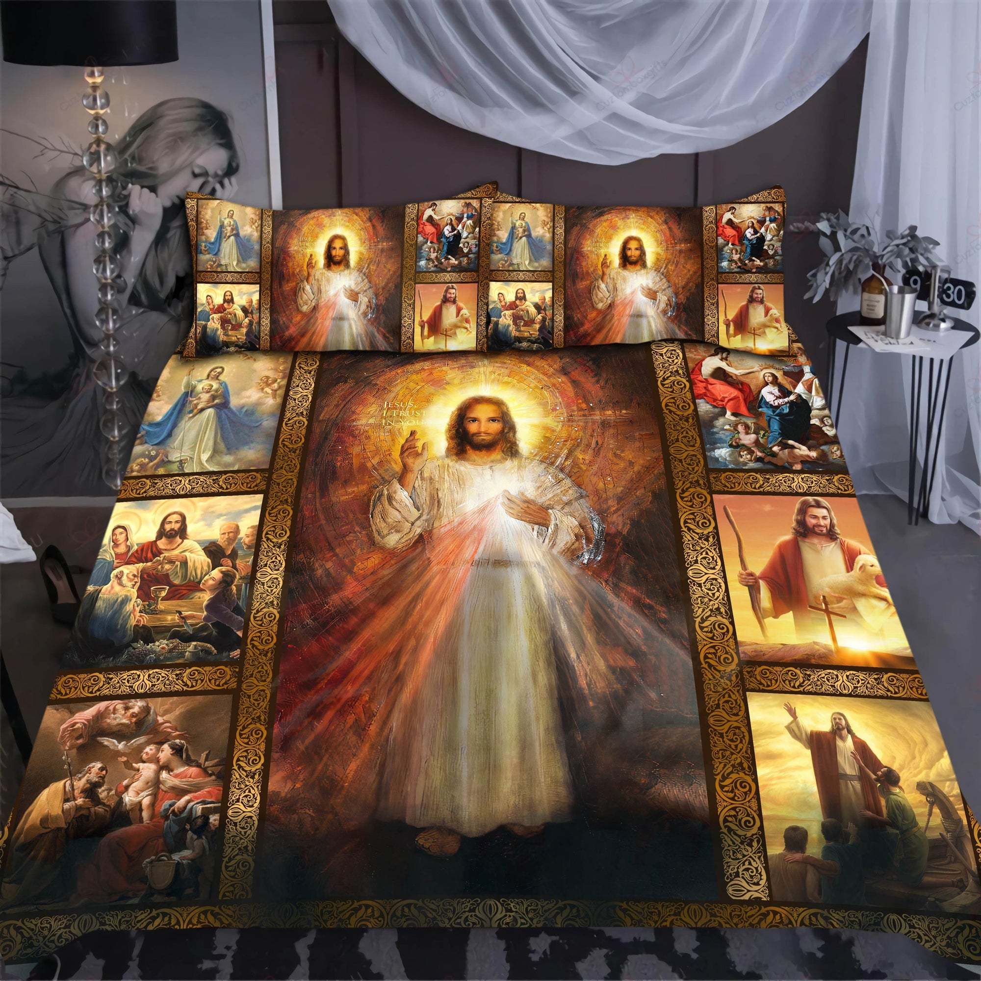 Jesus I Trust In You Jesus Bedding Set - Christian Bedding Sets
