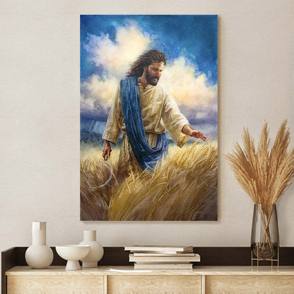 Jesus In A Field Canvas Prints - Jesus Christ Art - Christian Canvas Wall Decor