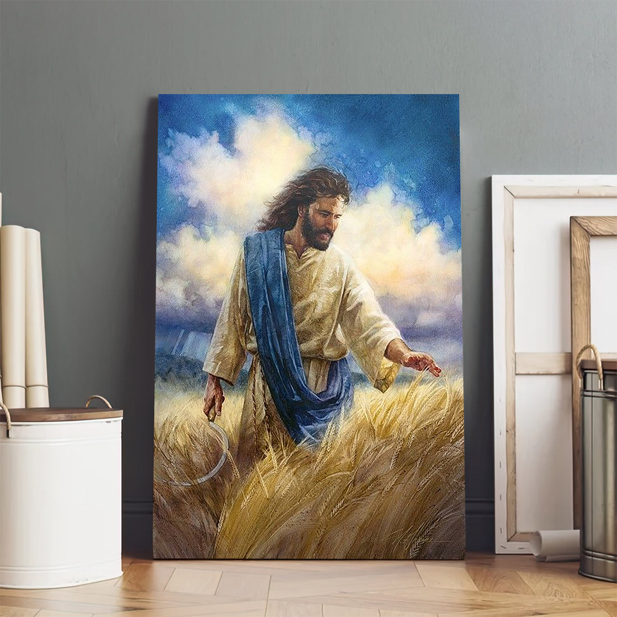Jesus In A Field Canvas Prints - Jesus Christ Art - Christian Canvas Wall Decor