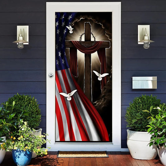 Jesus In America Door Cover - Religious Door Decorations - Christian Home Decor