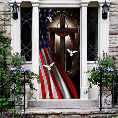 Jesus In America Door Cover - Religious Door Decorations - Christian Home Decor