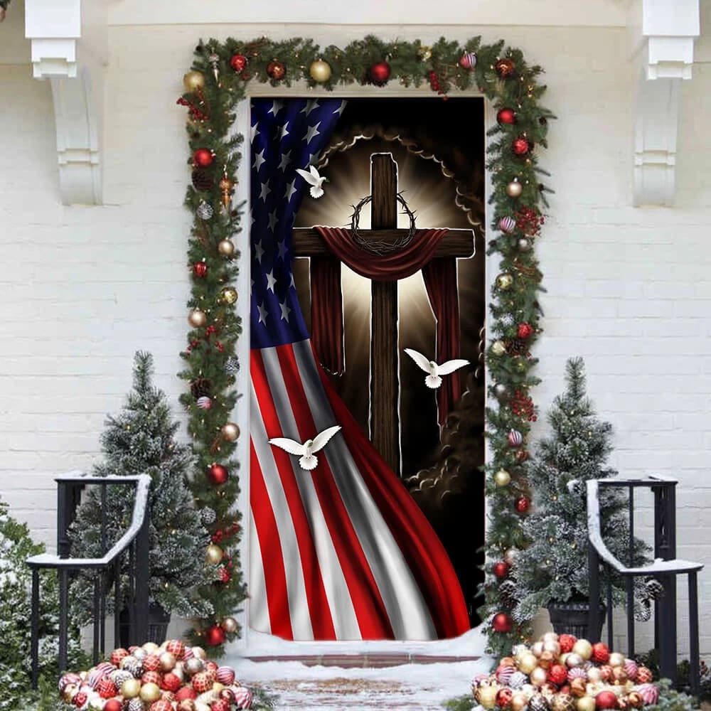 Jesus In America Door Cover - Religious Door Decorations - Christian Home Decor