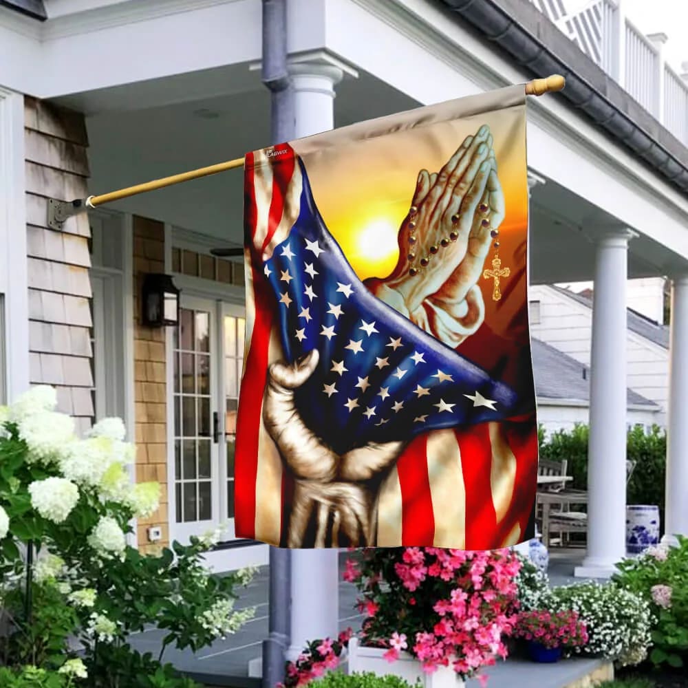 Jesus In America House Flag - Christian Garden Flags - Christian Flag - Religious Flags