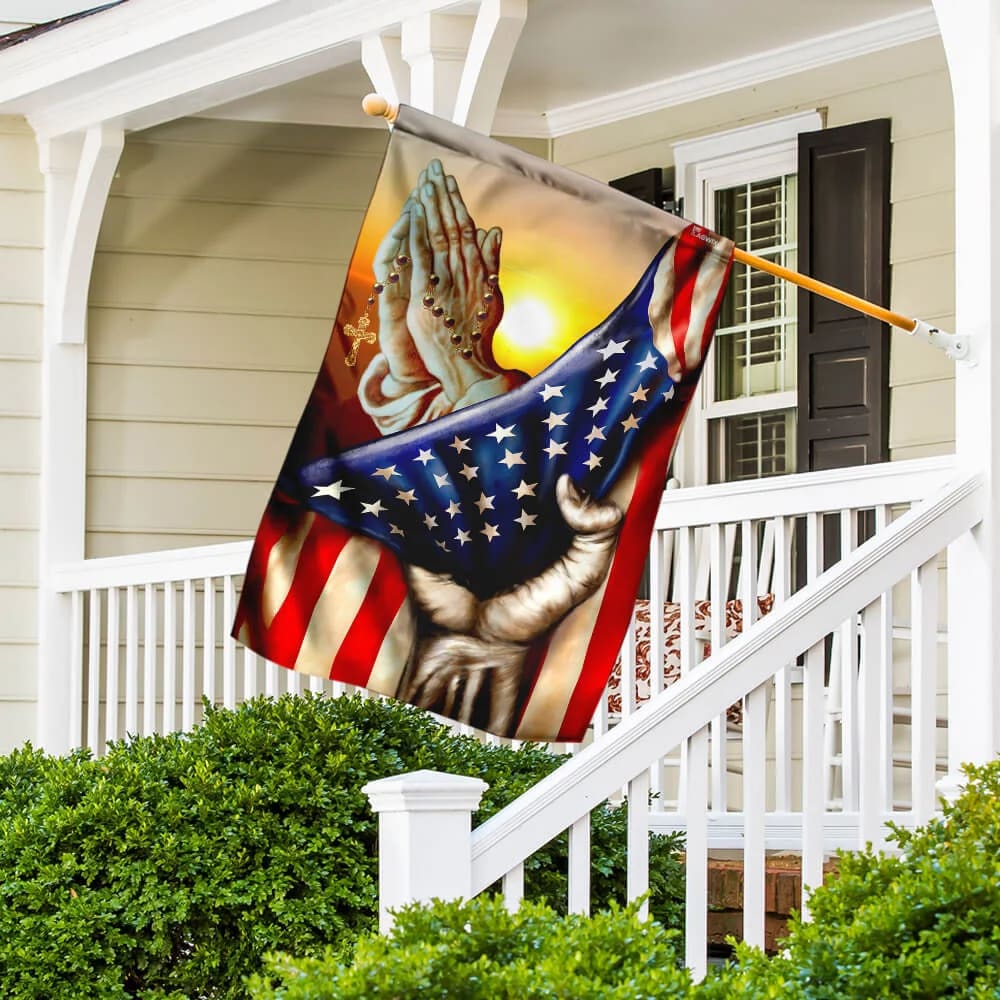 Jesus In America House Flag - Christian Garden Flags - Christian Flag - Religious Flags