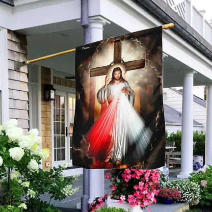 Jesus In America House Flags - Christian Garden Flags - Outdoor Christian Flag