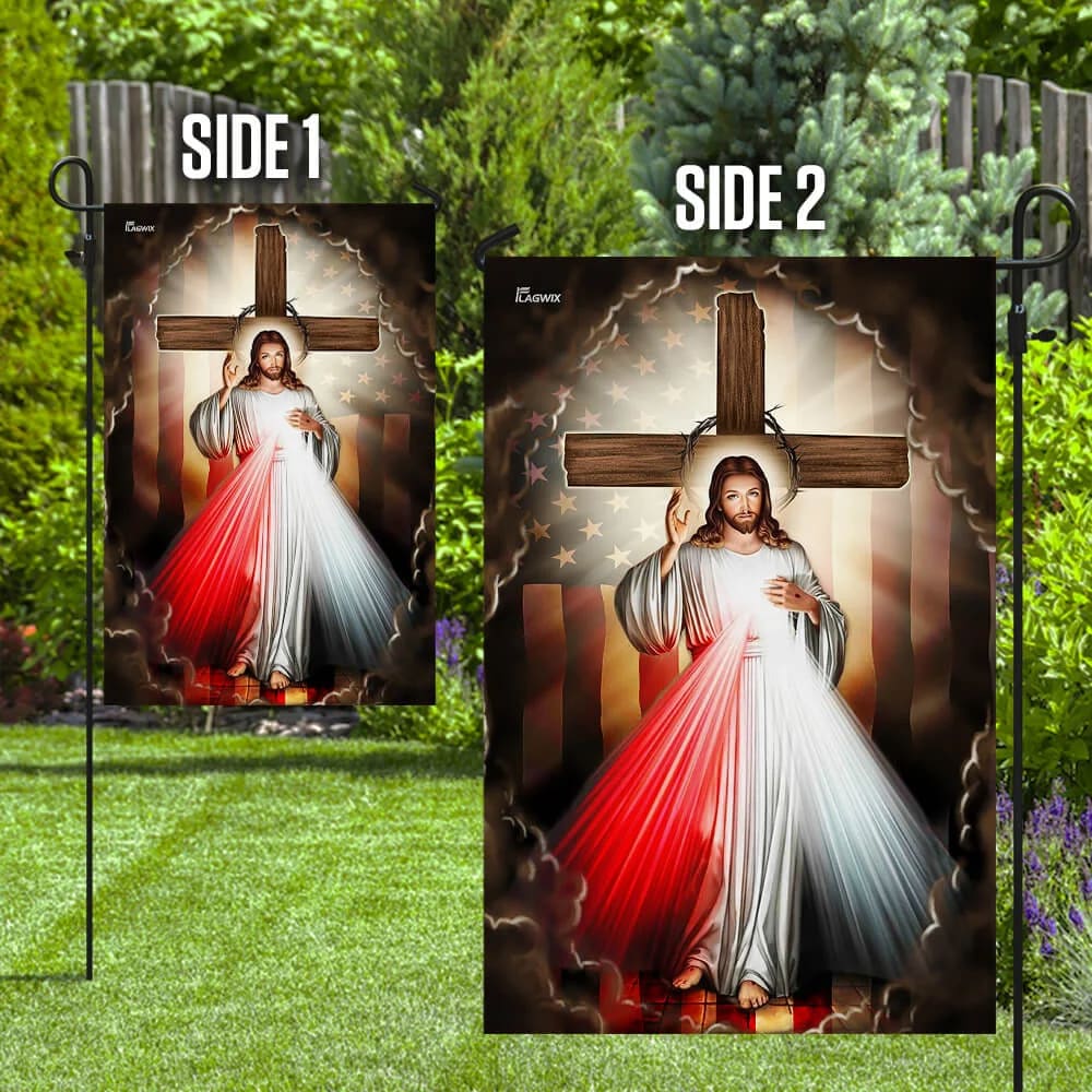 Jesus In America House Flags - Christian Garden Flags - Outdoor Christian Flag