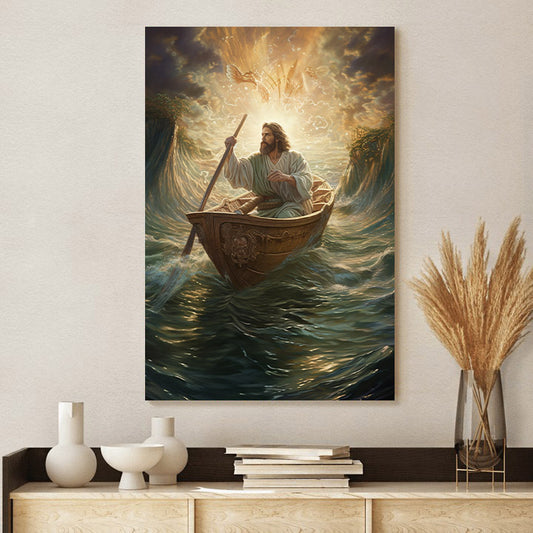 Jesus In Boat By Brian Tucker - Canvas Picture - Jesus Christ Canvas - Christian Wall Art
