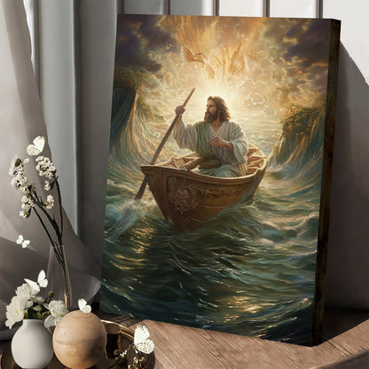 Jesus In Boat By Brian Tucker - Canvas Picture - Jesus Christ Canvas - Christian Wall Art