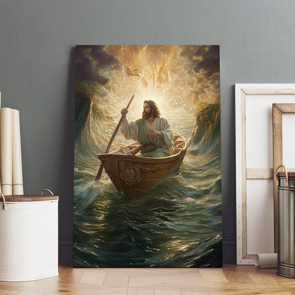Jesus In Boat By Brian Tucker - Canvas Picture - Jesus Christ Canvas - Christian Wall Art