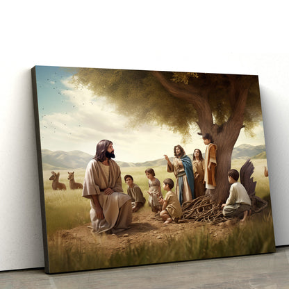 Jesus In The Field With His Hebrew People - Canvas Pictures - Jesus Christ Canvas - Christian Wall Art