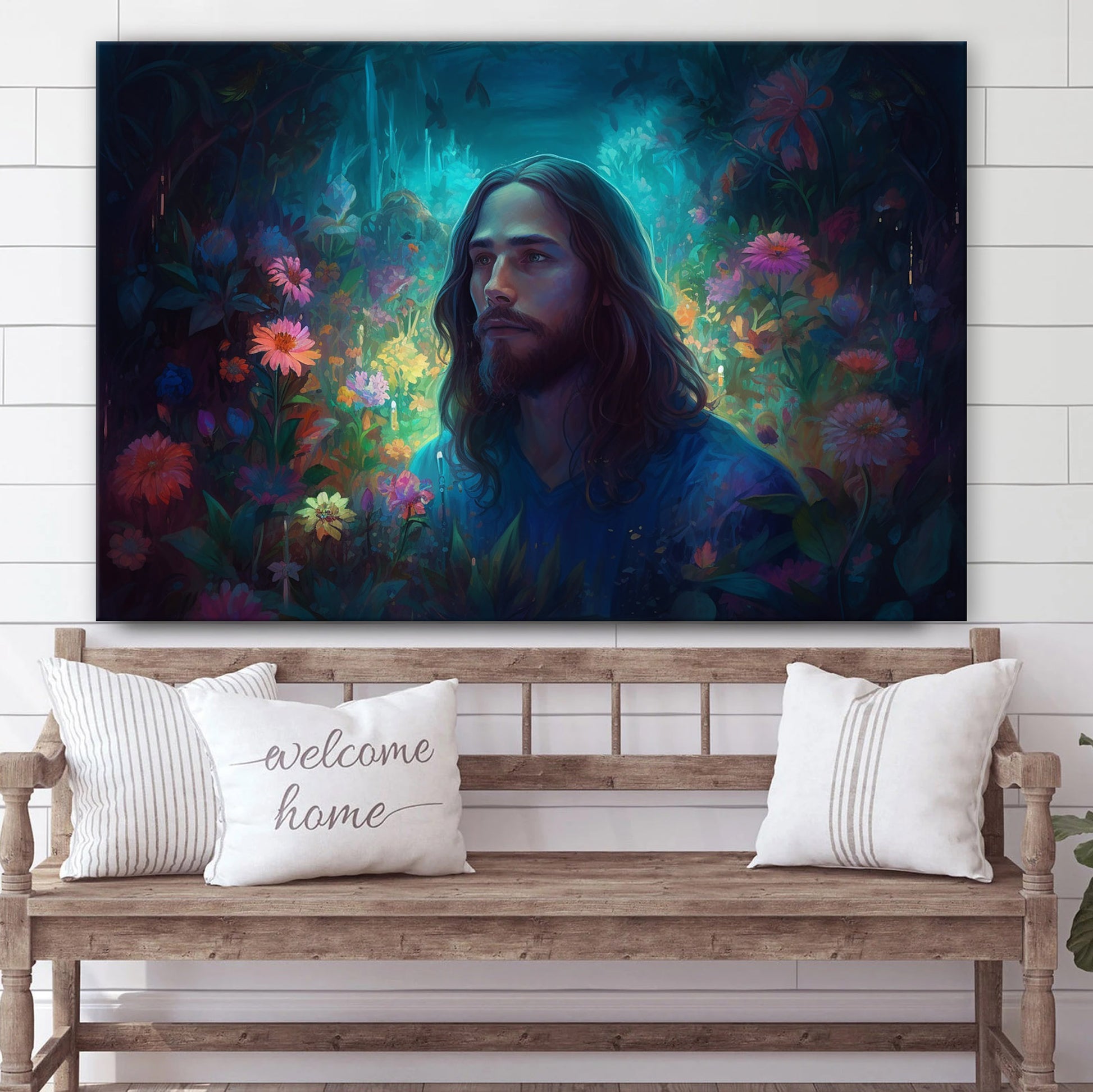 Jesus In The Garden At Night - Canvas Picture - Jesus Christ Canvas - Christian Wall Art
