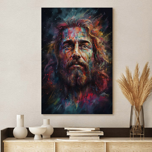 Jesus In The Midst Of Space And Galaxy - Canvas Picture - Jesus Christ Canvas - Christian Wall Art
