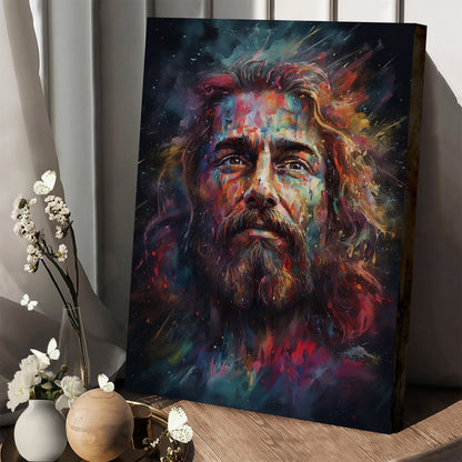 Jesus In The Midst Of Space And Galaxy - Canvas Picture - Jesus Christ Canvas - Christian Wall Art