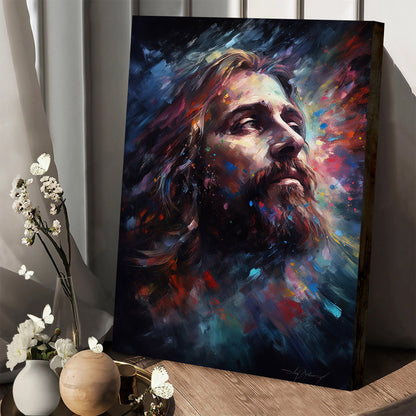 Jesus In The Midst Of Space And Galaxy 1 - Canvas Picture - Jesus Christ Canvas - Christian Wall Art