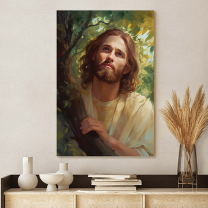 Jesus In The Tree - Canvas Picture - Jesus Christ Canvas - Christian Wall Art
