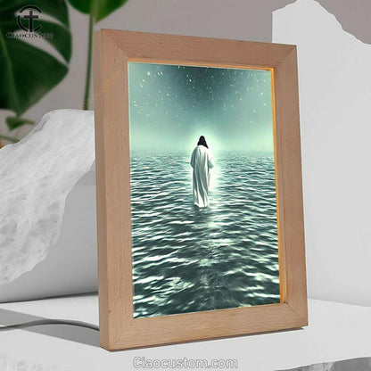 Jesus In The Water Frame Lamp Pictures - Christian Wall Art - Jesus Frame Lamp Art